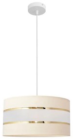 Csillár zsinóron HELEN 1xE27/15W/230V á. 40 cm krém/arany