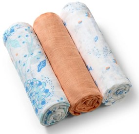 Baby Ono muszlin pelenka, 3 - részes szett - sárgabarack