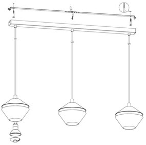 Eglo 98682 - LED Csillár zsinóron PERPIGO 3xGU10/5W/230V