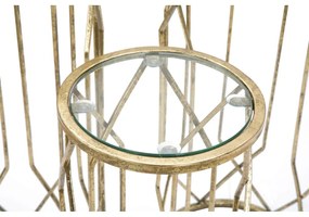 Kerek tárolóasztal szett üveg asztallappal, 3 db-os ø 32 cm Tunisi – Mauro Ferretti