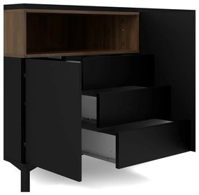Fekete komód 176x90x49 cm Roomers – Tvilum