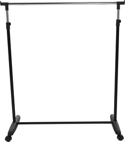 Görgős ruhaálvány, króm/fekete műanyag, SOREN