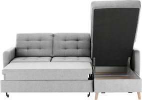 Univerzális sarokgarnitúra, világosszürke, VISBY