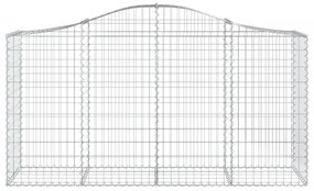 2 db íves horganyzott vas gabion kosár 200 x 50 x 100/120 cm
