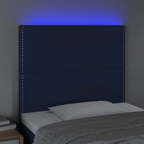 kék szövet LED-es fejtámla 80x5x118/128 cm