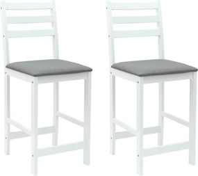 vidaXL Étkező Székek 2 pcs Fehér 40 x 47,5 x 99,5 cm Tömör Gumi Fa