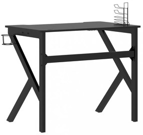 fekete K-lábú gamer asztal 90 x 60 x 75 cm