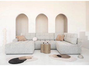 Bézs kinyitható tárolóhelyes moduláris sarokkanapé (jobb oldali) Lulu – Miuform