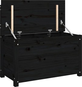 vidaXL fekete tömör fenyőfa pad 80 x 41 x 77 cm