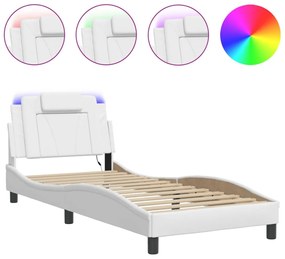 fehér ágykeret Viana LED-ekkel matrac nélkül 90 x 200 cm