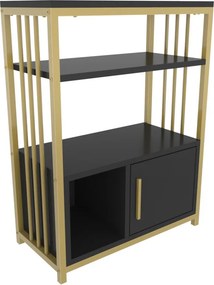 Letos könyvespolc, antracit-arany, 60 cm