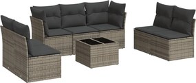vidaXL 8 részes szürke polyrattan kerti ülőgarnitúra párnákkal