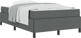 vidaXL Boxrugós ágy Sötétszürke 120 x 190 cm szövet