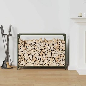 olívazöld hidegen hengerelt acél tűzifatároló 90x28x65 cm