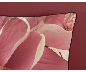 Rózsaszín-bézs egyszemélyes-hosszabbított pamut-szatén ágyneműhuzat 140x220 cm Chaja – Descanso