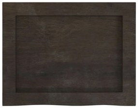sötétbarna kezelt tömör fa fürdőszobai pult 40x30x(2-6) cm