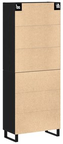 2 db Fekete Tölgy Kábelt 69,5x34x180 cm Mérnöki Fa