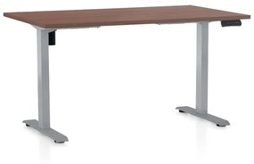 OfficeTech B állítható magasságú íróasztal, 120 x 80 cm, szürke alap, dió