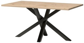 Asztal Stanton 146Artisan tölgy, Fekete, 75x90x160cm, Hosszabbíthatóság, Laminált forgácslap, Fém