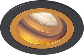 Modern süllyesztett spotlámpa fekete arannyal, forgatható és dönthető IP44 - Chuck