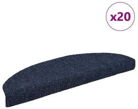 20 db öntapadós lépcsőszőnyeg, kék, nagy félkör, 65 x 21 x 4 cm