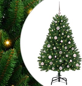 vidaXL Mű karácsonyfa 150 LED-del Zöld 120 cm PVC és fém