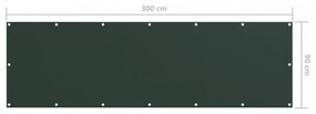 sötétzöld oxford-szövet erkélynapellenző 90 x 300 cm