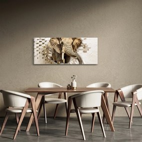 Kép - Egy elefánt áttör a falon (120x50 cm)