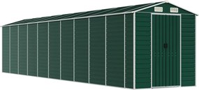 vidaXL zöld horganyzott acél kerti fészer 191 x 895 x 198 cm
