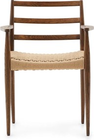 Barna-natúr színű tölgyfa étkezőszék szett 2 db-os Analy – Kave Home