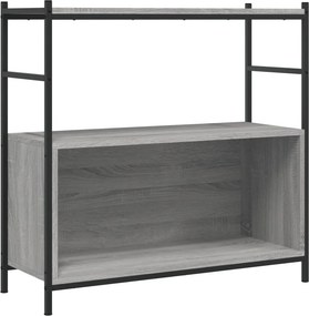 vidaXL szürke sonoma szerelt fa és vas könyvespolc 80 x 30 x 78,5 cm