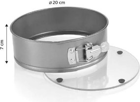 Összecsukható tortatál, 20 cm átmérő, üveg aljjal