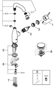 GROHE 23798001 - ESSENCE mosdócsaptelep DN 15, M méret, fényes króm