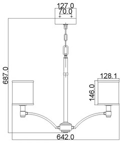 Feiss FE-PROSPECT-PARK5 - Csillár láncon PROSPECT PARK 5xE27/60W/230V