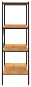 fekete és tölgy 4 szintes polcrendszer 80 x 40 x 130 cm