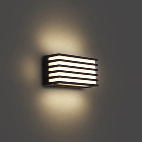Modern kültéri fali lámpa fekete, LED-del, IP65 - Jail