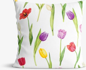 Goldea díszpárnahuzat - színes tulipánok 50 x 50 cm