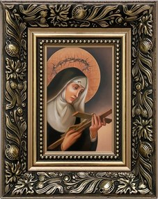 Vászonkép 25x20 Szent Rita Cascia Arany Díszített Fa Keret