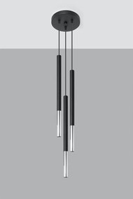 Fekete-ezüstszínű fém függőlámpa ø 20 cm Asarot – Sollux