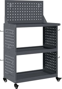 vidaXL Eszköz Kocsi Antracit 65 x 35 x 111 cm Hidegen hengerelt acél