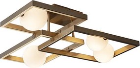 ENDON 95479 MELEK Modern LED Mennyezeti Lámpa Antik Sárgaréz, Opál G9 IP20