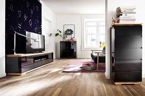 CHIARO Fekete TV Szekrény 202cm