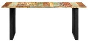 Tömör újrahasznosított fa étkezőasztal 180 x 90 x 76 cm