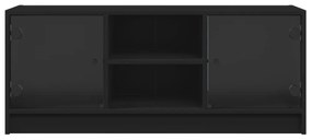 fekete TV-szekrény üvegajtókkal 102 x 37 x 42 cm