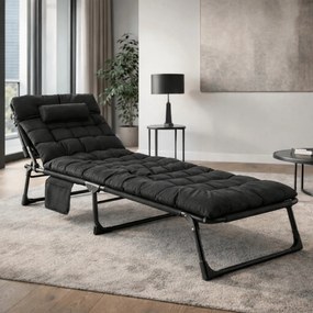 Kerti napozóágy fekete színben – SATURN