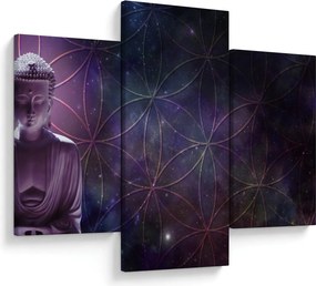 Kép - Buddha az élet virágaival (90x60 cm)