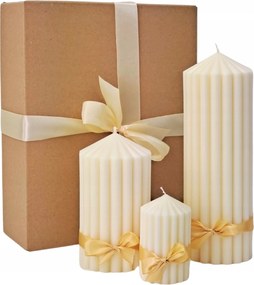 Három Szója Díszgyertya Nagy Szett Szójagyertya Nagy Közepes Kicsi Noble