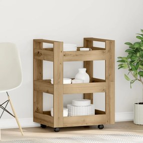 Konyhai Kocsi Kézműves Tölgy 60x45x80 cm Műanyag