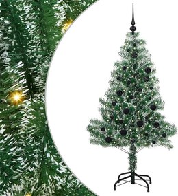 vidaXL Mű karácsonyi fa hóval borítva LED fényekkel 150 LED-del 150 cm