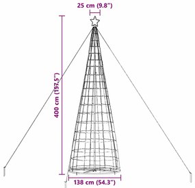 LED Karácsonyi Fenyő 800 LED-del Meleg fehér 400 cm Vas
